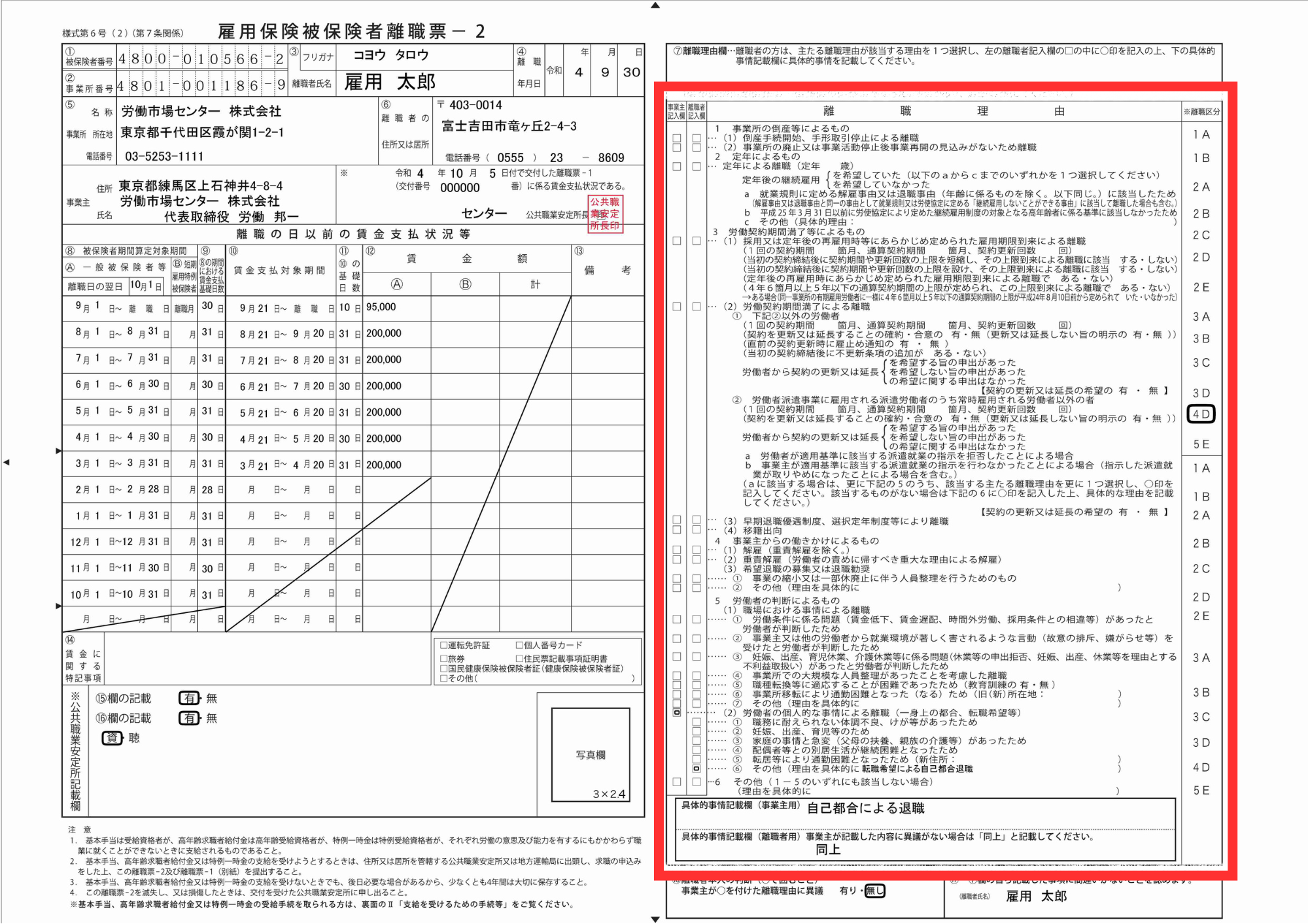 離職票（雇用保険被保険者離職票）