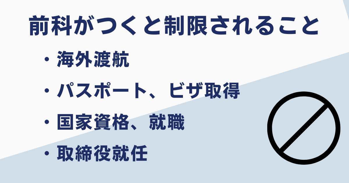 前科があると制限されること